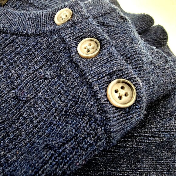 Banana Republic Navy Blue Cable Knit Pullover Sweater Size L - Picture 8 of 10